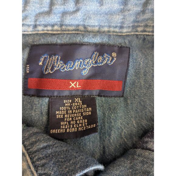 Vintage Wrangler Southwestern Aztec Polo Longsleeve Cowboy Indie Hippie sz XL - Picture 6 of 7